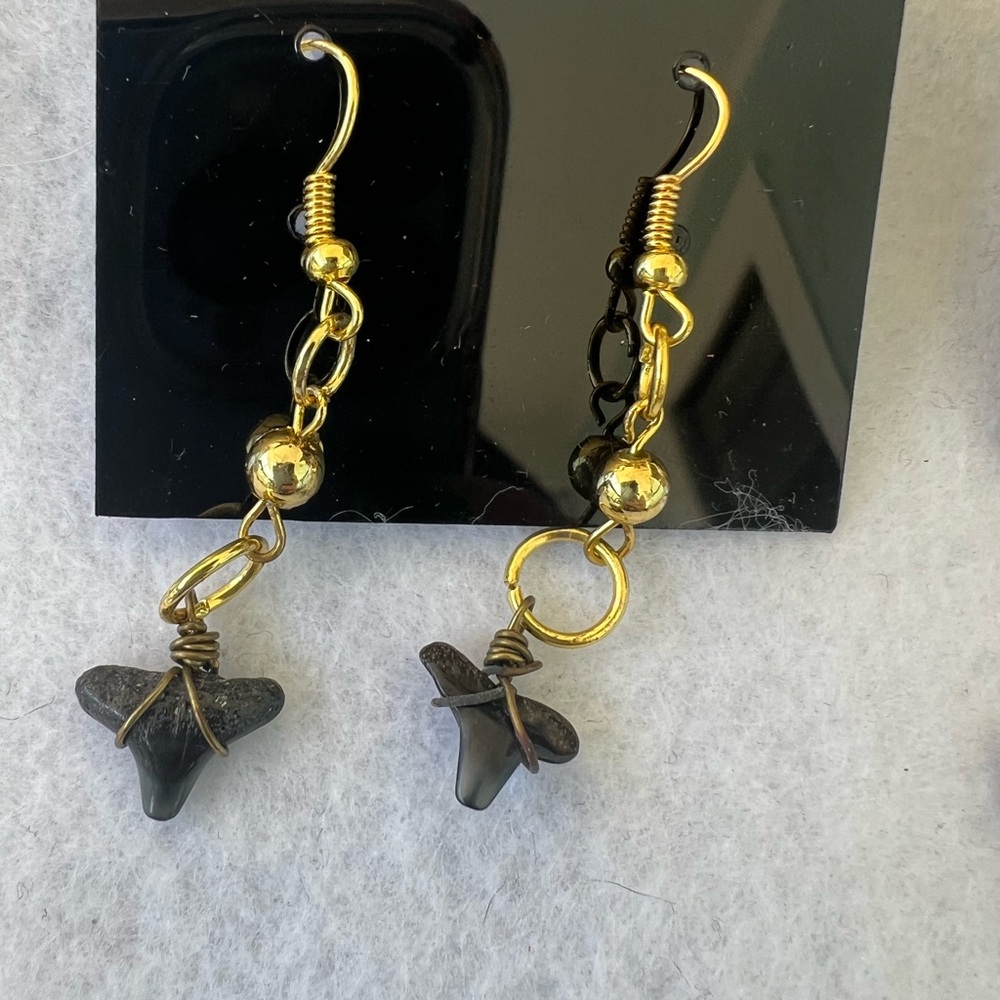 Handmade shark tooth earrings